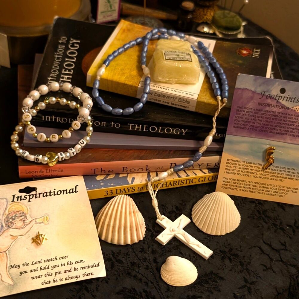 Christian/Catholic Religious Book Trinket Bundle Lot